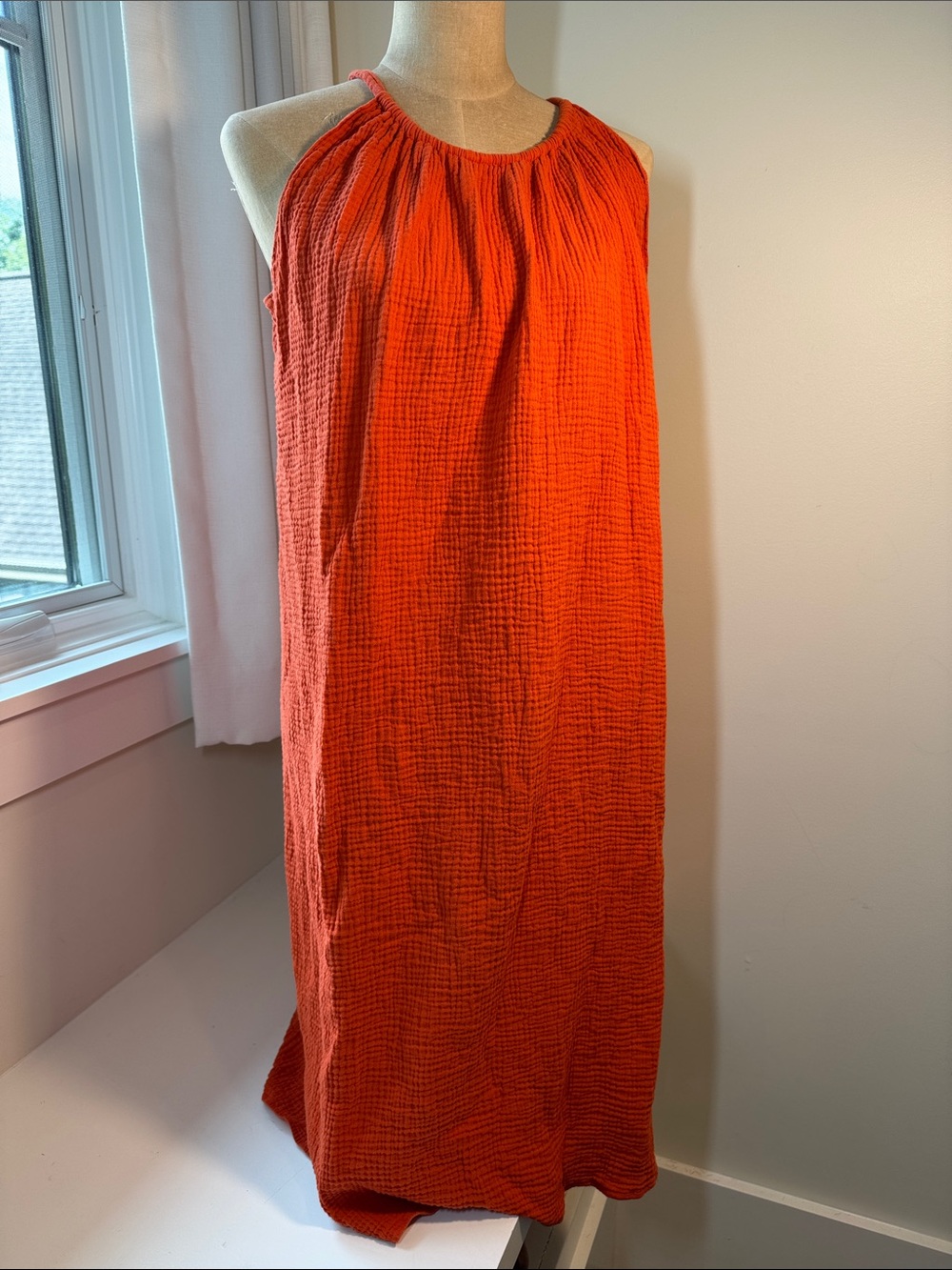 Kona Sol orange cotton sleeveless coverup/dress. X/XL.